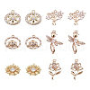 Cheriswelry 12Pcs 6 Style Brass Micro Pave Clear Cubic Zirconia Pendants KK-CW0001-04-15