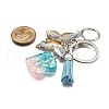 26Pcs Transparent Epoxy Resin & Transparent Acrylic & Faux Suede Tassel Keychain KEYC-JKC01202-02-5