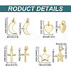BENECREAT 16Pcs 4 Style Brass Pendants Sets KK-BC0011-25-2