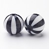 Colorful Stripe Chunky Bubblegum Acrylic Beads X-SACR-ZX010-9-2