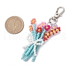 Mother's Day Bouquet Glass Seed Beaded Pendant Decoration HJEW-JM02561-03-3