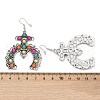 Alloy Synthetic Turquoise Dangle Earrings for Women EJEW-U053-10AS-01-5