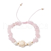 4Pcs Natural Gemstone Chip Braided Bead Bracelets BJEW-JB11540-01-3