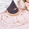 Beebeecraft 6Pcs Brass Box Chains Slider Bracelet Making with Clear Cubic Zirconia Tiny Charms BJEW-BBC0001-04-4