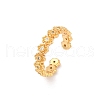 Brass Micro Pave Cubic Zirconia Flower Adjustable Cuff Rings for Women RJEW-B125-02G-2
