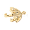 Brass Micro Pave Clear Cubic Zirconia Pendants KK-U064-01G-2