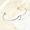 Heart 304 Stainless Steel Open Cuff Bangles BJEW-M113-01P-2