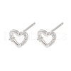 925 Sterling Silver Micro Pave Clear Cubic Zirconia Earrings EJEW-U013-01P-1