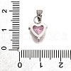304 Stainless Steel Micro Pave Cubic Zirconia Pendants STAS-B086-13P-02-3