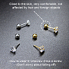 Beebeecraft 60Pcs 2 Colors Stainless Steel Ear Nuts STAS-BBC0003-34-4