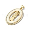 Brass Micro Pave Clear Cubic Zirconia Pendants KK-A221-04G-2