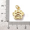 Brass Micro Pave Clear Cubic Zirconia & Enamel Pendants KK-Q098-30G-C-3