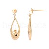 Brass Micro Pave Clear Cubic Zirconia Stud Earring Findings KK-S364-147-3