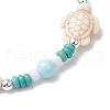 Dyed Synthetic Turquoise & Natural Howlite Beads Bracelets for Women BJEW-JB11794-02-4
