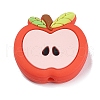 Apple Food Grade Eco-Friendly Silicone Focal Beads SIL-B001-02A-2