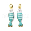 304 Stainless Steel Enamel Pendants STAS-E550-40G-02-1