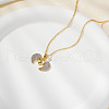 Elegant Fashion Brass Inlaid Cubic Zirconia Heart Wing Two-tone Necklace SS1837-5