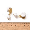304 Stainless Steel Plastic Pearl Dangle Stud Earrings EJEW-G422-01G-03-3
