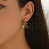 Brass Dangle Stud Earrings JI9518-3-1