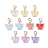 Transparent Glass Butterfly Pendant Decorations HJEW-JM03123-2