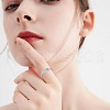 Adjustable Brass Rhinestone Cuff Rings for Women FS-WGEAD33-18-2