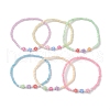 6Pcs 6 Colors Flower Acrylic Stretch Bracelets BJEW-JB10235-01-1