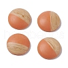 Two Tone Wood Grain Frosted Imitation Leather Style Resin Cabochons RESI-G053-01A-3