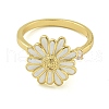 Daisy Enamel Rotatable Cuff Rings for Women RJEW-M016-05G-3
