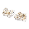 Metal Enlaced Transparent Acrylic Beads MACR-M045-01-2