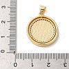 Flat Round with Heart Brass Micro Pave Cubic Zirconia Pendants KK-K385-59G-4