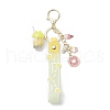 Alloy Enamel Pendants & Milk Tea Resin with Acrylic Cup Pendants Keychains KEYC-JKC01233-03-2
