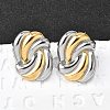knot 304 Stainless Steel Two Tone Stud Earrings EJEW-D308-10A-PG-1
