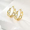 Simple Stainless Steel Cuban Link Hoop Earrings WG5268-3
