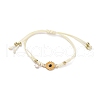 Sunflower Alloy Enamel Charms Braided Bracelets BJEW-A016-01A-1