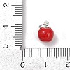 Teachers' Day Fine Silver Red Enamel Fruit Charms STER-F060-01S-03-3