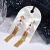 Brass Heart Dangle Stud Earrings EJEW-R014-07G-3