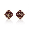 Brass Flower Stud Earrings EJEW-A121-20G-2