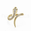 Brass Micro Pave Clear Cubic Zirconia Cuff Rings RJEW-Q164-020-NF-1