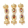 Rack Plating Brass Micro Pave Clear Cubic Zirconia Infinity Links Connector Charms KK-K385-103G-03-1