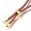 Braided Cotton Cord Slider Bracelet Making MAK-R001-01G-13-3