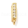 Rack Plating Brass Micro Pave Clear Cubic Zirconia Rectangle Pendant Bails KK-Q781-14G-1