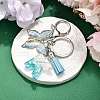 26Pcs Transparent Epoxy Resin & Transparent Acrylic & Faux Suede Tassel Keychain KEYC-JKC01202-11-1