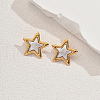 Stainless Steel Plastic Star Stud Earrings BP6861-2