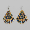 Bohemian Handmade Glass Seed Beads Rhombus Dangle Earrings DI9679-3-1