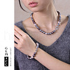 Glass Pearl Round Beaded Necklaces & Bracelets Sets for Women WGE4CCE-03-2