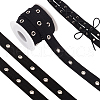 CHGCRAFT 6.25 Yards Cotton Ribbon with Silver Color Plated Eyelets OCOR-BC0006-75C-1