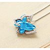 Butterfly Brass Pave Glass Birth Stone Pendant Necklaces FS-WG3BB0A-01-1