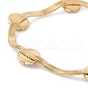 Plastic Pearl Flower Beaded Herringbone Chan Bracelet BJEW-G656-04G-3