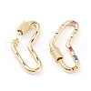 Brass Micro Pave Cubic Zirconia Screw Carabiner Lock Charms ZIRC-L093-59G-3