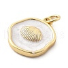 Ocean Theme Brass Enamel Pendants KK-Q029-01J-G-3